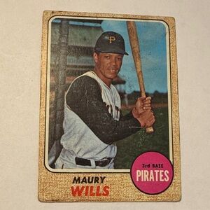 1968 Maury Wills Vintage Baseball Trading Card